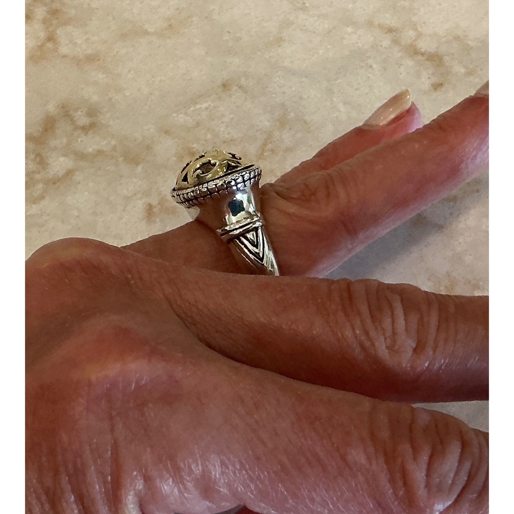 John Hardy 925 Sterling Silver 18K Gold 925 Silver Oval Ring Size 6.5 - Picture 8 of 10